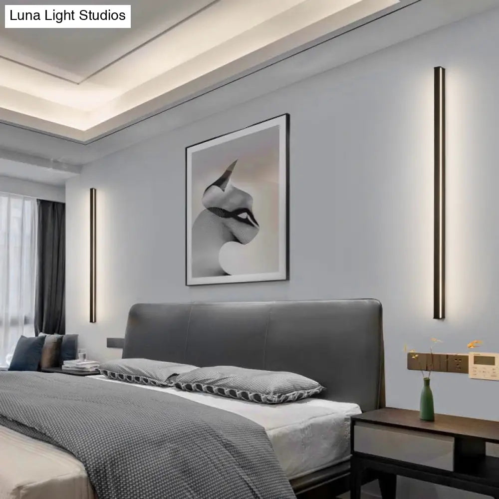 LED Wall Light Slim Linear Matte Black