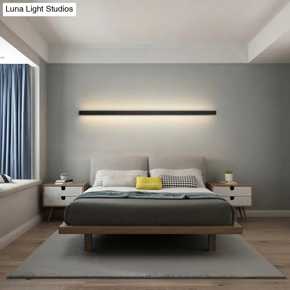 LED Wall Light Slim Linear Matte Black