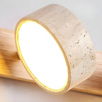 LED Wall Light Travertine & Wood Integrated LED