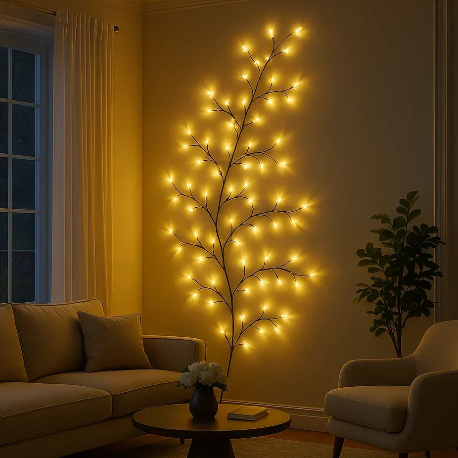 LED Wall Light Willow Branch Warm White Dimmable & Remote