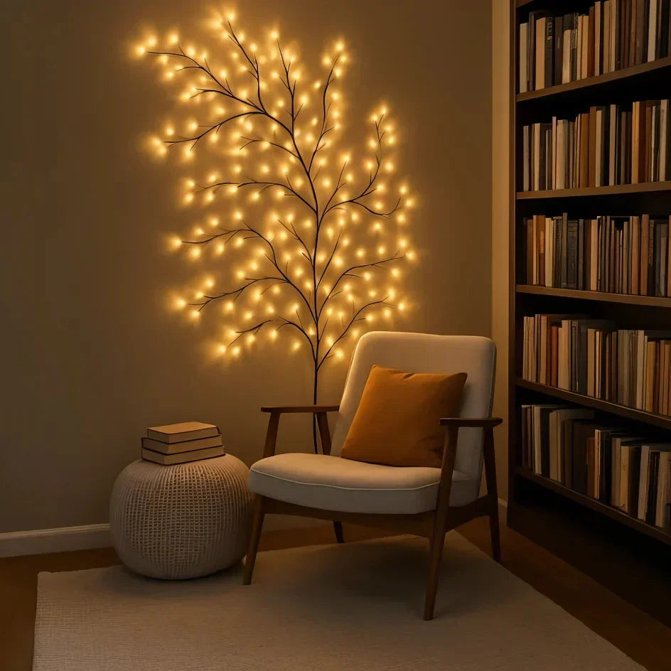 LED Wall Light Willow Branch Warm White Dimmable & Remote