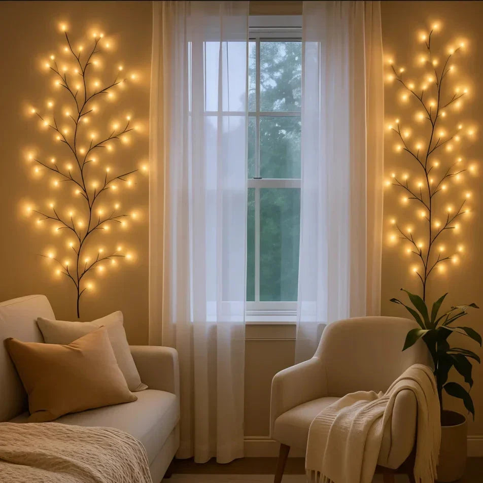 LED Wall Light Willow Branch Warm White Dimmable & Remote