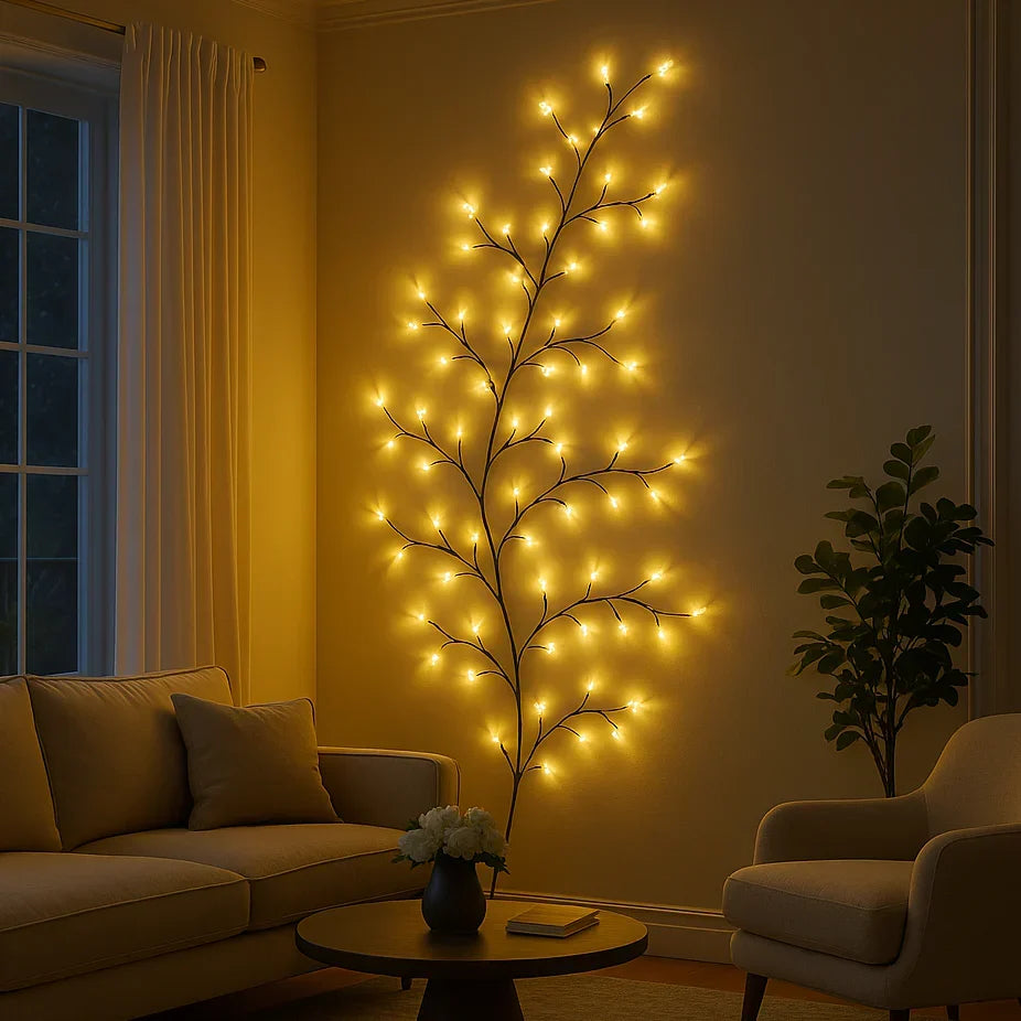 LED Wall Light Willow Branch Warm White Dimmable Remote Control