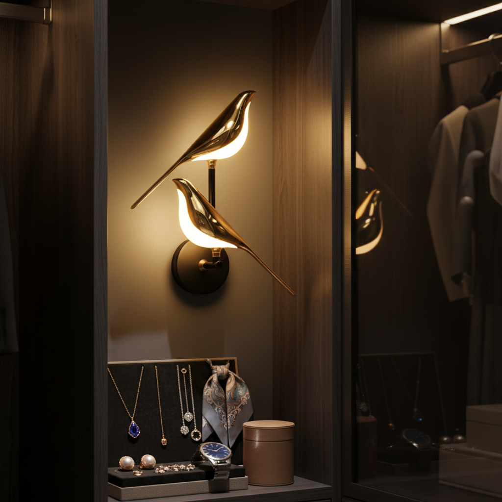 LED Wall Sconce Bird Design Magnetic Mount