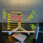 LED Writing Board USB-Powered Erasable Acrylic Neon Markers