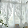 Lace Curtain Panel Sheer Pearl-Embellished Phoenix Tail
