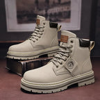 Lace-Up Boots Soft Leather Ergonomic Insole & Anti-Slip Sole