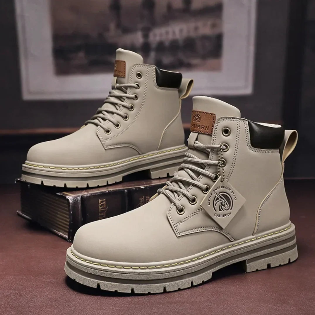 Lace-Up Boots Soft Leather Ergonomic Insole & Anti-Slip Sole