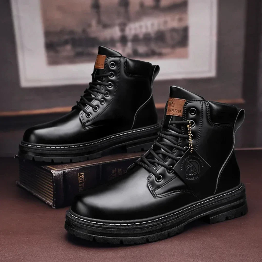 Lace-Up Boots Soft Leather Ergonomic Insole & Anti-Slip Sole