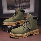 Lace-Up Boots Soft Leather Ergonomic Insole & Anti-Slip Sole