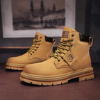 Lace-Up Boots Soft Leather Ergonomic Insole & Anti-Slip Sole