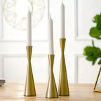 Lacquer-Finished Iron Tiered Candlestick Set (Set of 3)