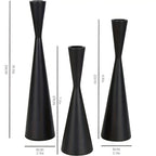 Lacquer-Finished Iron Tiered Candlestick Set (Set of 3)