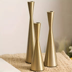 Lacquer-Finished Iron Tiered Candlestick Set (Set of 3)