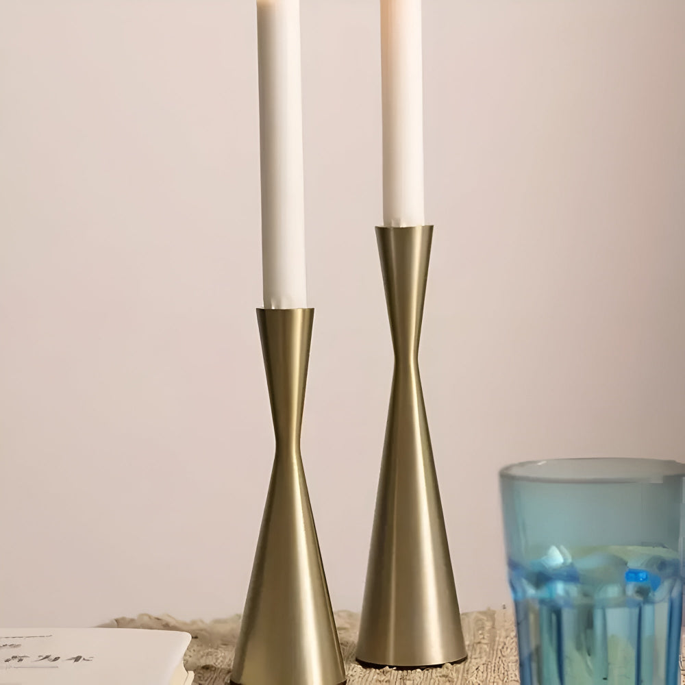 Lacquer-Finished Iron Tiered Candlestick Set (Set of 3)