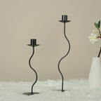 Lacquered Iron Sculpted Wave Candle Holder (Small & Large)