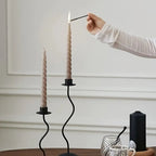 Lacquered Iron Sculpted Wave Candle Holder (Small & Large)