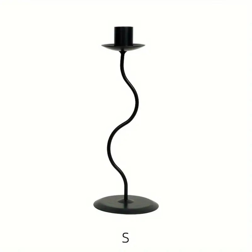 Lacquered Iron Sculpted Wave Candle Holder (Small & Large)