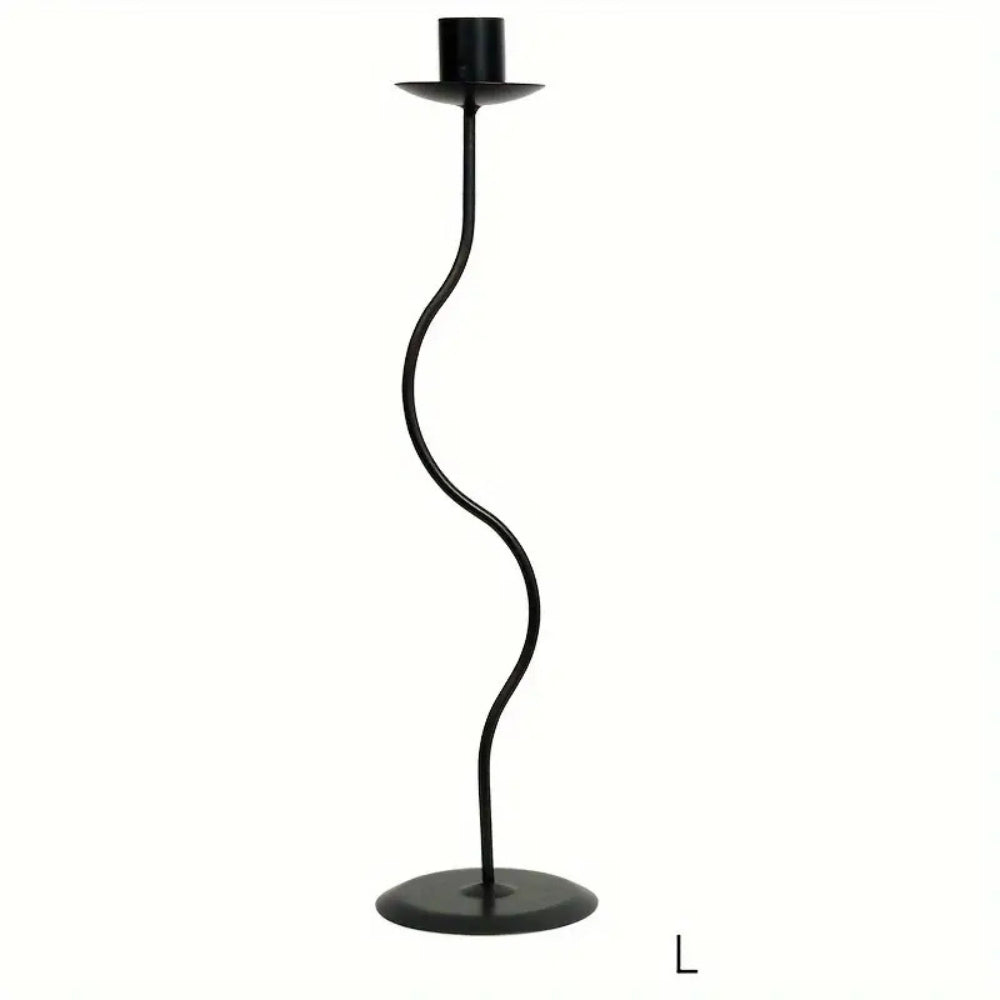 Lacquered Iron Sculpted Wave Candle Holder (Small & Large)