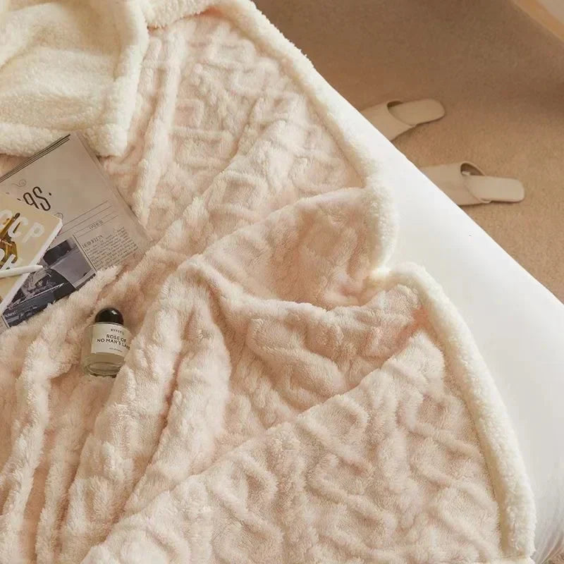 Lambswool Blanket Fleece-Lined Hypoallergenic & Breathable