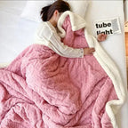 Lambswool Blanket Fleece-Lined Hypoallergenic & Breathable