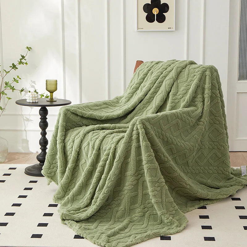 Lambswool Blanket Thick Reversible Flannel Backing