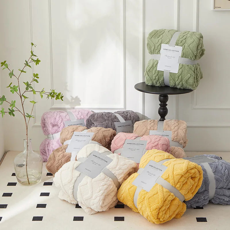 Lambswool Blanket Thick Reversible Flannel Backing