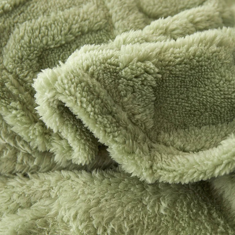 Lambswool Blanket Thick Reversible Flannel Backing