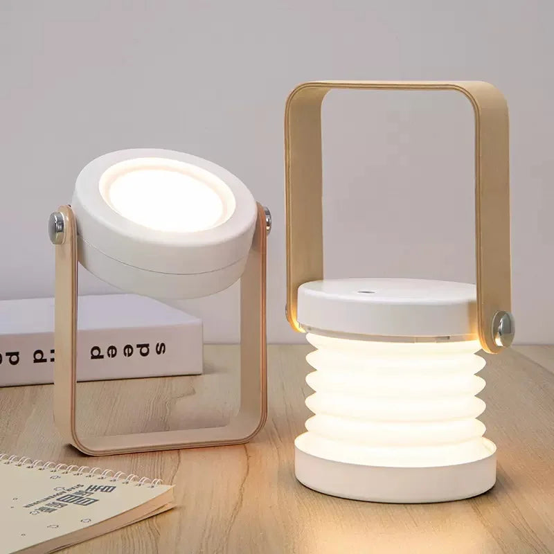 Lantern Cordless Rechargeable 4-in-1 Dimmable Bamboo Accent