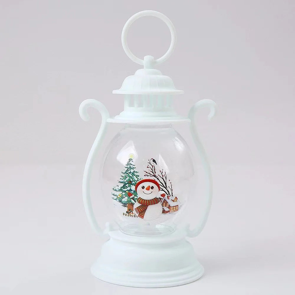 Lantern Glass & Metal Festive Motifs Warm Light