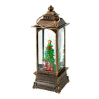 Lantern Glitter Snowfall Effect Metal & Glass Battery Operated