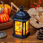Lantern Halloween Castle & Bat Design Portable LED Weather-Resistant
