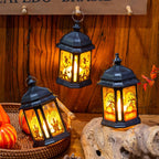 Lantern Halloween Castle & Bats LED Portable