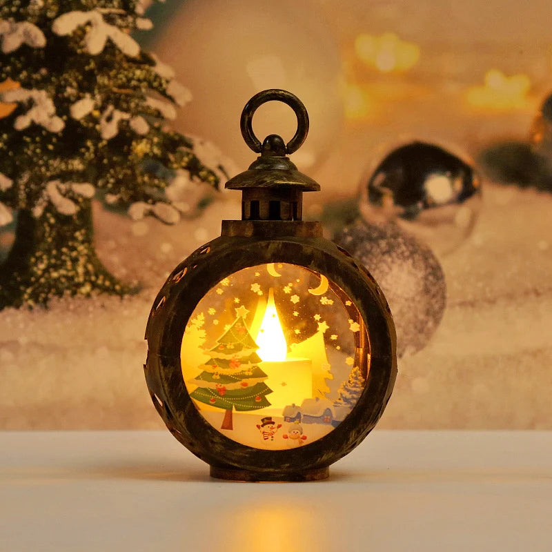 Lantern LED Warm Glow Indoor Outdoor Bronze & White