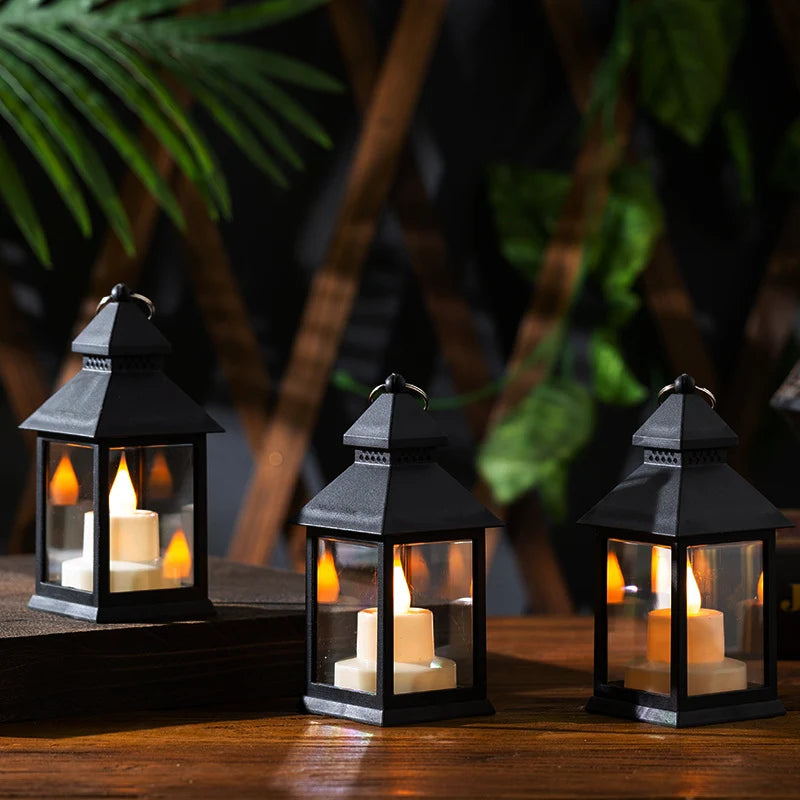 Lantern Metal & Glass Flickering LED Indoor Outdoor