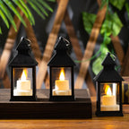 Lantern Metal & Glass Flickering LED Indoor Outdoor