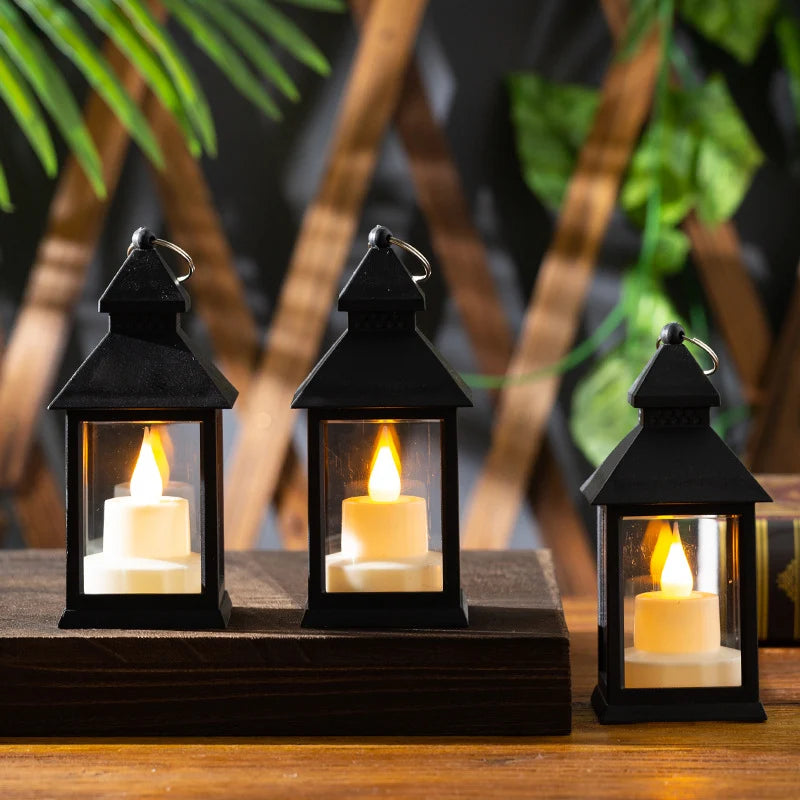 Lantern Metal & Glass Flickering LED Indoor Outdoor
