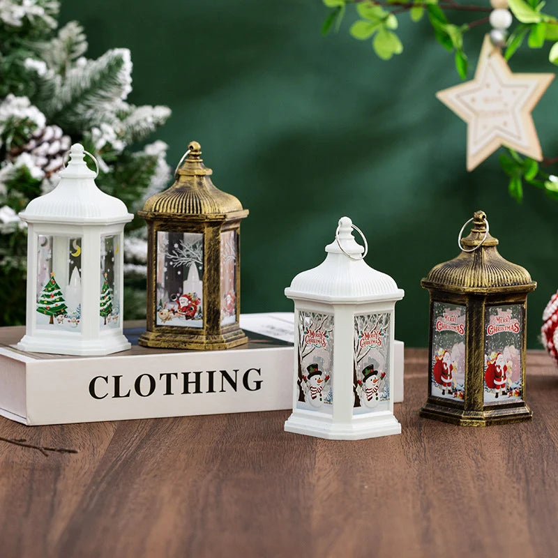 Lantern Nostalgic Christmas Scene Hanging & Tabletop