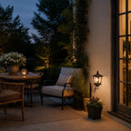 Lantern Planter Solar Powered Dusk Sensor Vintage Metal Waterproof