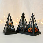 Lantern Pyramid Cutout Metal & Glass Tea Light Compatible