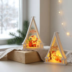 Lantern Reindeer Motif Glass & Metal Battery-Free