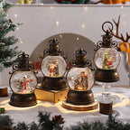 Lantern Snow Globe Warm White LED Gold Finish
