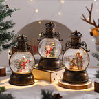 Lantern Snow Globe Warm White LED Gold Finish