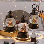 Lantern Snow Globe Warm White LED Gold Finish