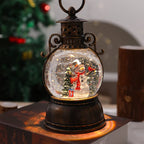 Lantern Snow Globe Warm White LED Gold Finish