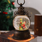 Lantern Snow Globe Warm White LED Gold Finish