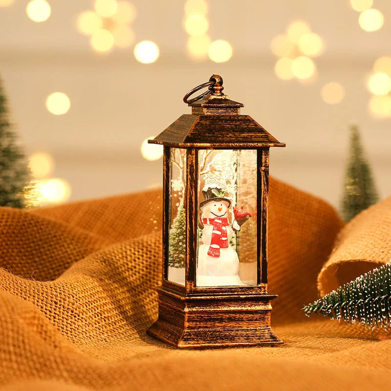 Lantern Snowman Glitter Battery-Operated LED