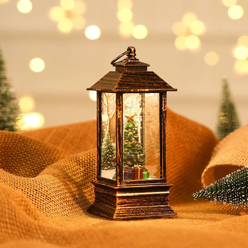 Lantern Snowman Glitter Battery-Operated LED