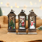 Lantern Snowman Glitter Battery-Operated LED