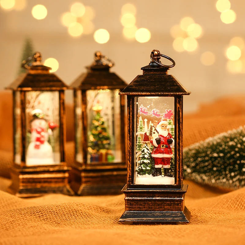 Lantern Snowman Glitter Battery-Operated LED